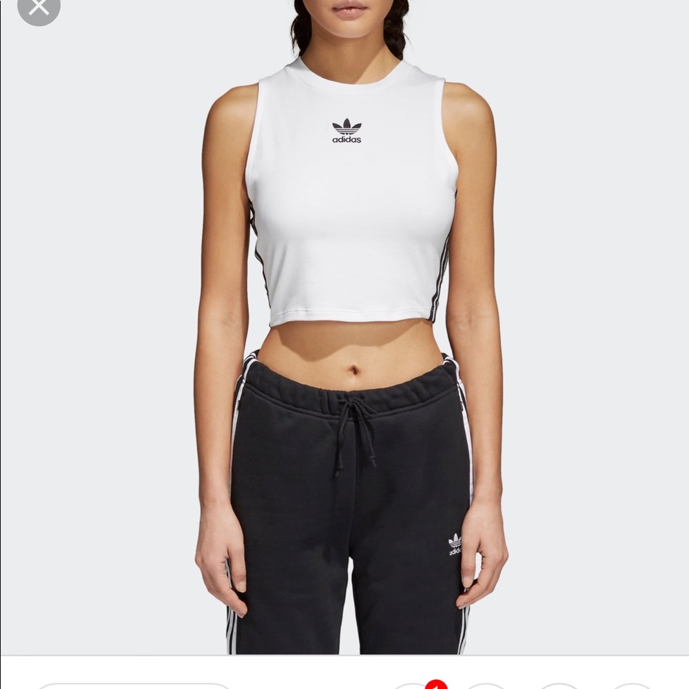Adidas white crop top